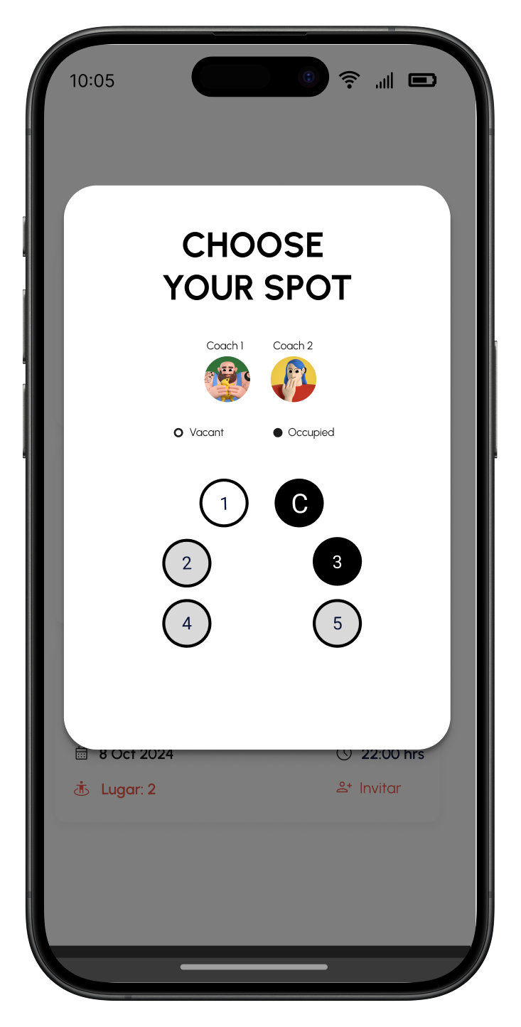 Bike selection from the app