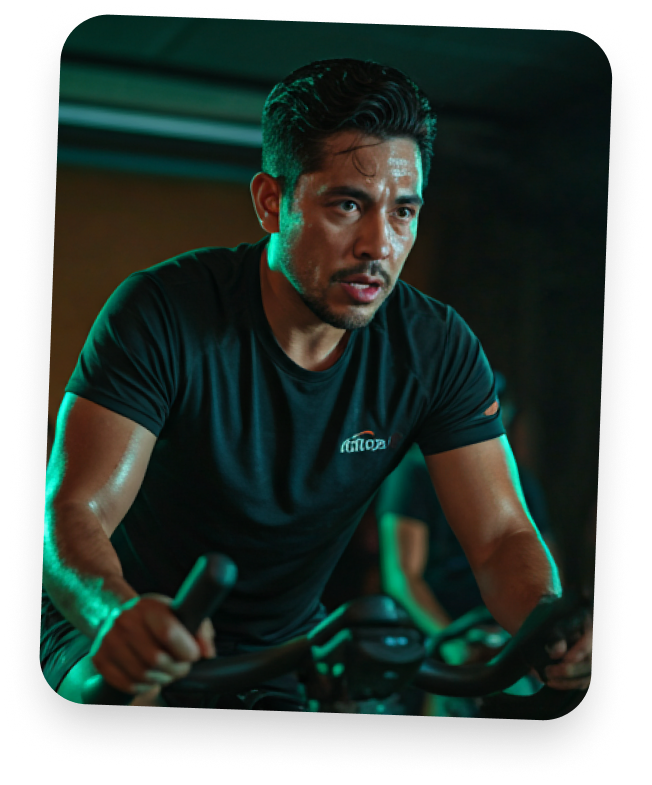Coach en studio de indoor cycling